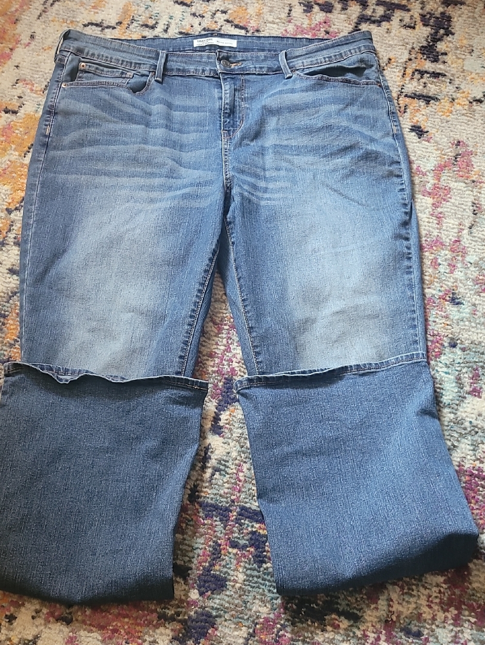 Womens Levis Strauss Signature Mid-Rise Boot Cut Jeans